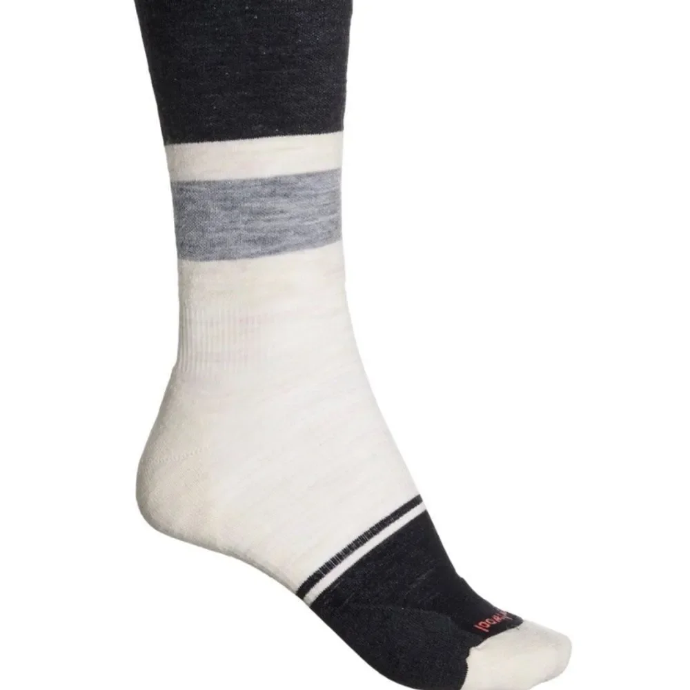 SmartWool XL Black Ivory Moonbeam Snowboard Targeted Cushion Wool Blend Socks